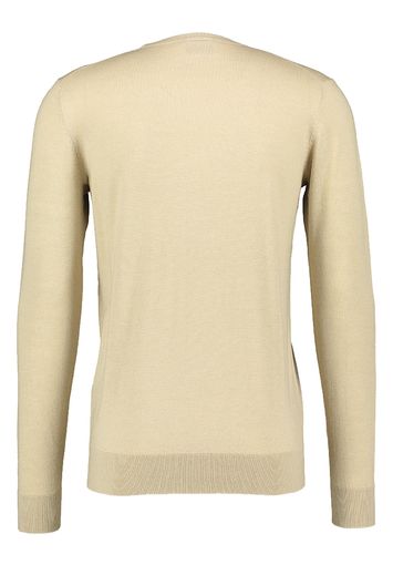 Beige lichte wollen pull met ronde hals Mos Mosh