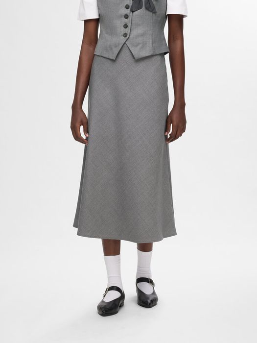 Grijze lange rok Selected
