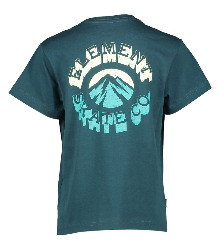 Petrolblauwe t-shirt met opdruk Element