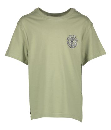 Kaki groene t-shirt met logo op de rug Element 