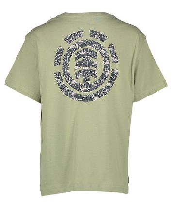 Kaki groene t-shirt met logo op de rug Element 