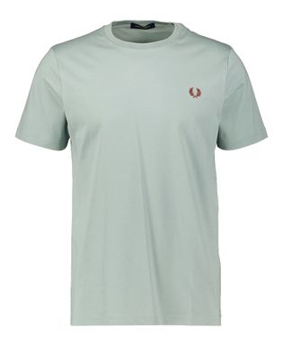 Fred Perry Groene t-shirt met roest kleurig merklogo