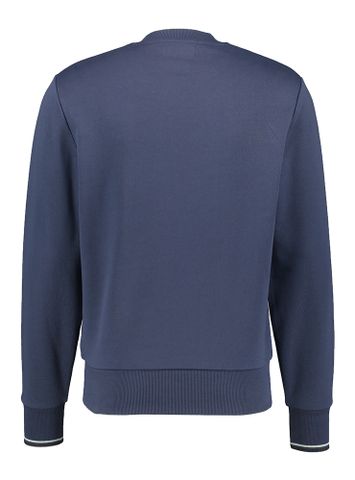 Donkerblauwe sweater met blauw merklogo Fred Perry 
