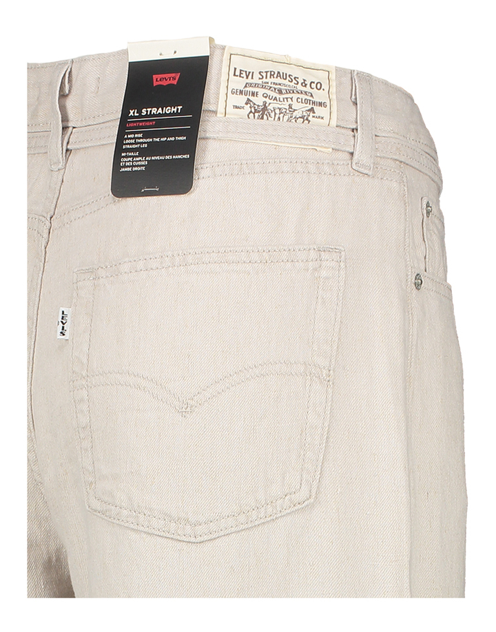 Beige linnen straight leg jeans mid waist Levi's