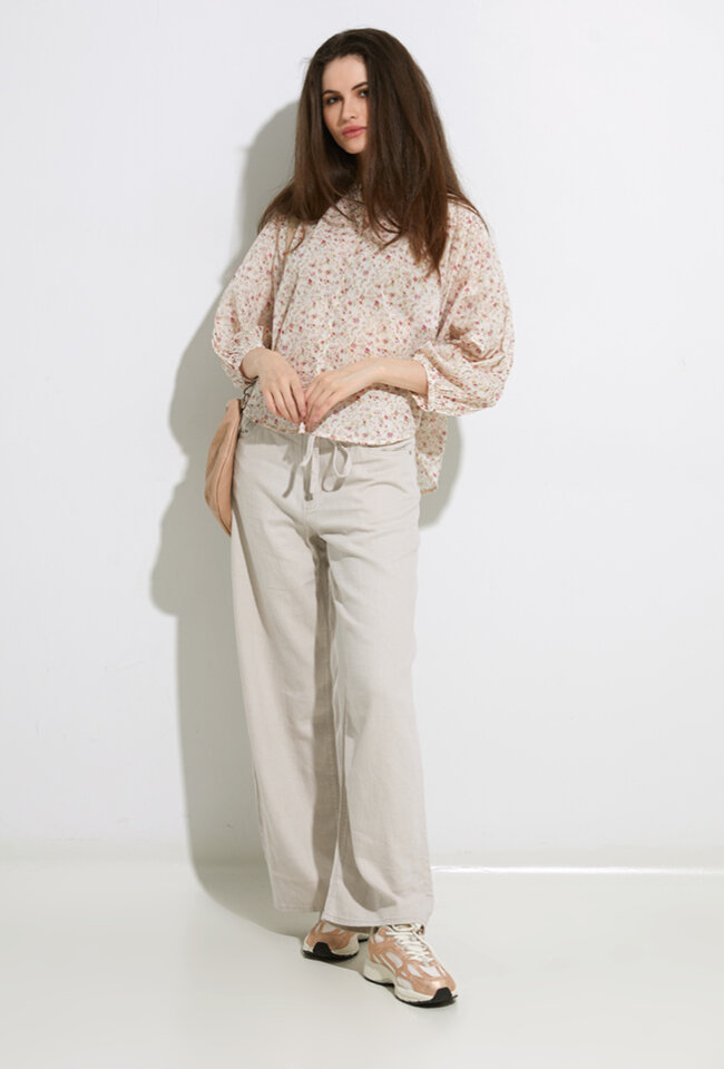 Beige linnen straight leg jeans mid waist Levi's