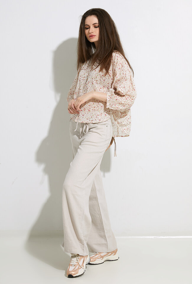 Beige linnen straight leg jeans mid waist Levi's