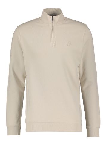 Beige trui met opstaande kraag en korte rits Lyle & Scott