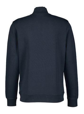 Donkerblauwe katoenen trui met korte rits Lyle & Scott