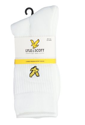 Lyle & Scott Witte lange kousen met logo