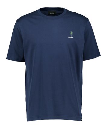 Donkerblauwe t-shirt met palboom logo Antwrp