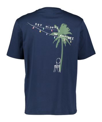Donkerblauwe t-shirt met palboom logo Antwrp