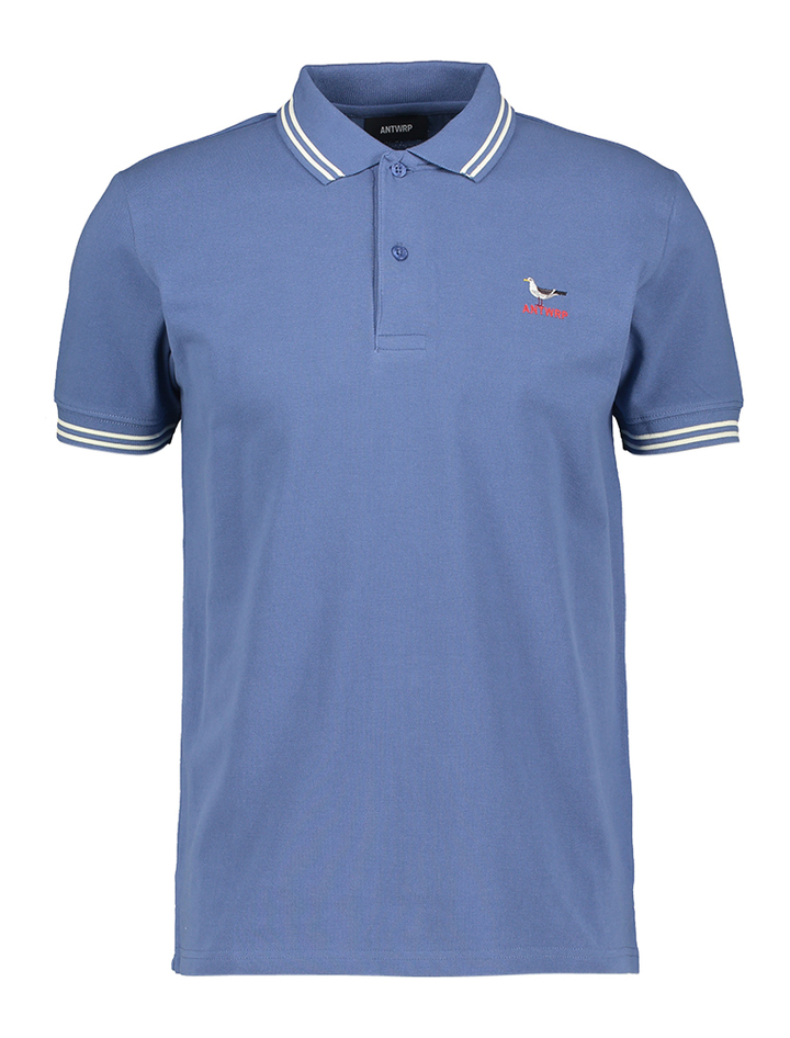 Blauwe polo met korte mouwen Antwrp 