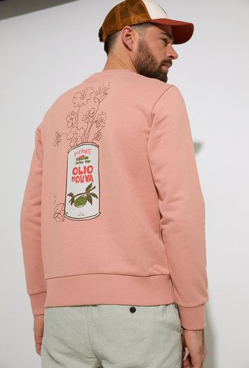 Vieux roze sweater met tekening op de rug Antwrp