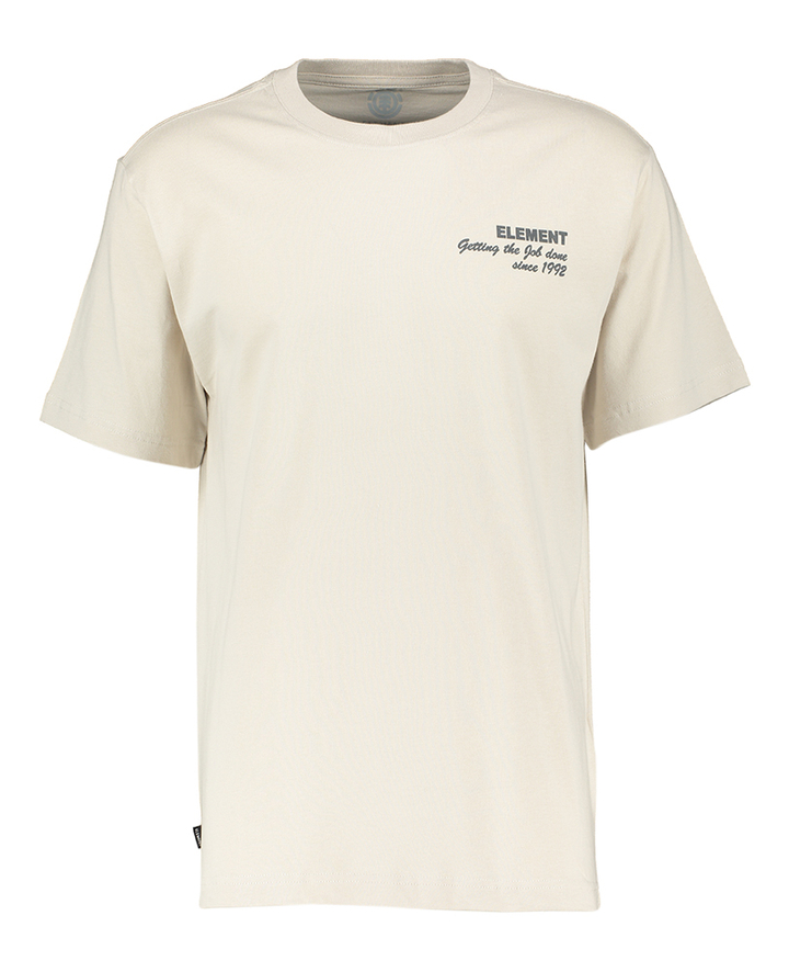 Ecru t-shirt met ronde hals en lange mouwen Tego Element 