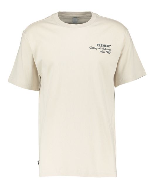 Ecru t-shirt met ronde hals en lange mouwen Tego Element