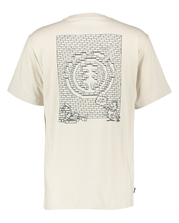 Ecru t-shirt met ronde hals en lange mouwen Tego Element 