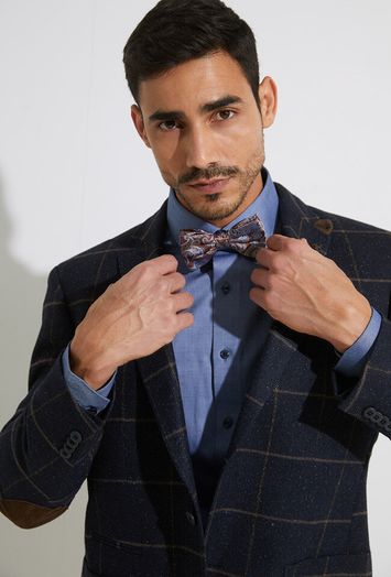 Donkerblauwe blazer met ruiten Roy Robson 