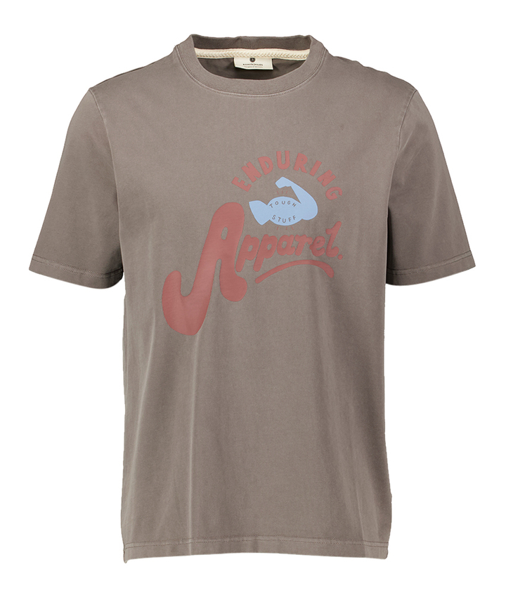 Taupe kleurige t-shirt met opdruk Anerkjendt