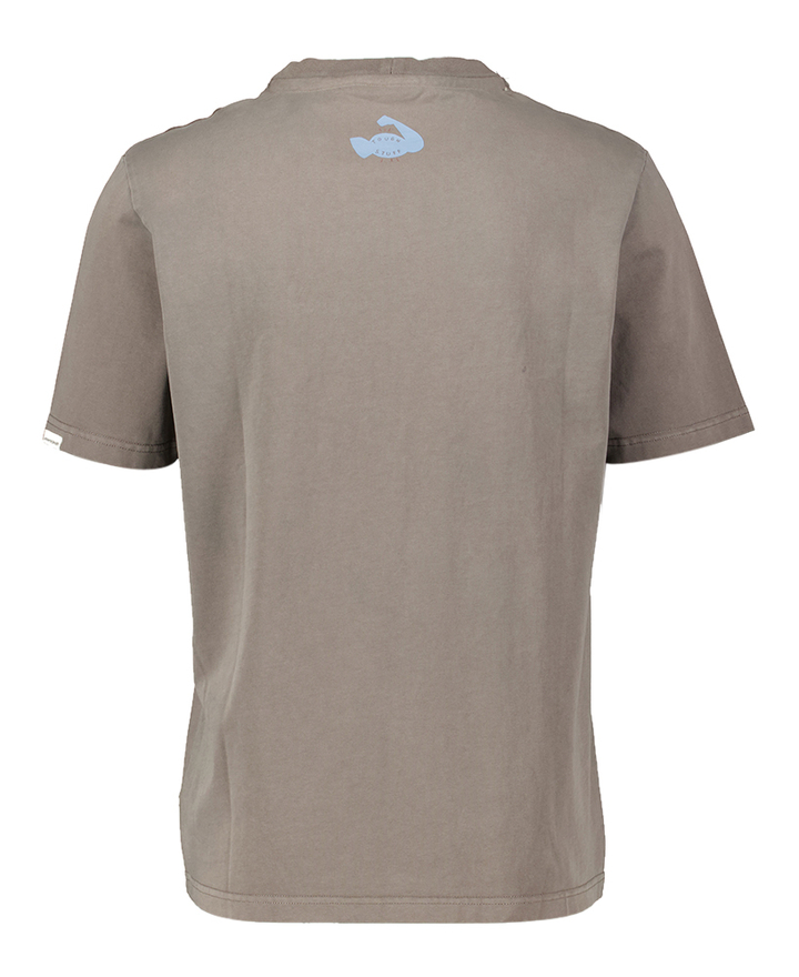 Taupe kleurige t-shirt met opdruk Anerkjendt