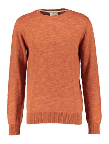 Oranje katoenen pull met ronde hals Anerkjendt