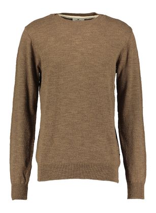 Anerkjendt Bruinkleurige katoenen pull met ronde hals