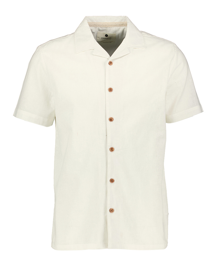 Wit katoenen hemd met korte mouwen Anerkjendt