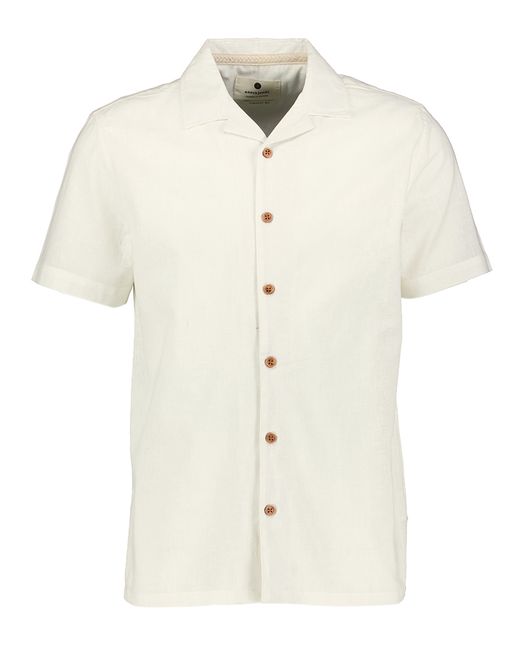 Wit katoenen hemd met korte mouwen Anerkjendt