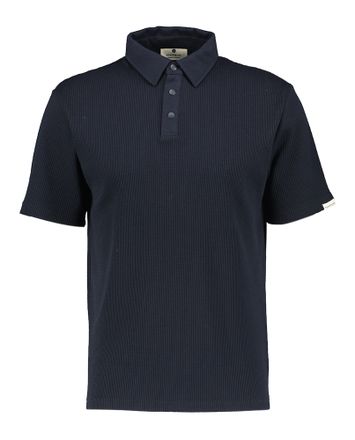 Donkerblauwe polo met structuur Anerkjendt 