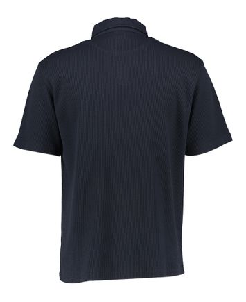 Donkerblauwe polo met structuur Anerkjendt 