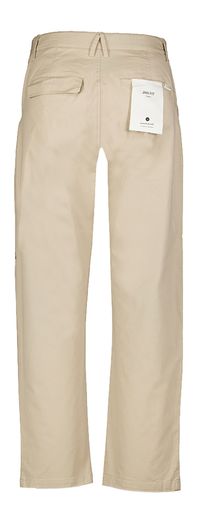 Beige katoenen straight fit broek met bruine riem Anerkjendt