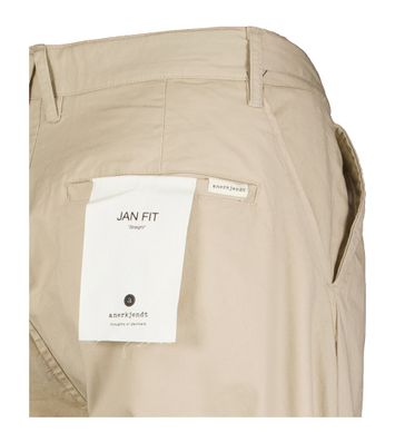 Beige katoenen straight fit broek met bruine riem Anerkjendt