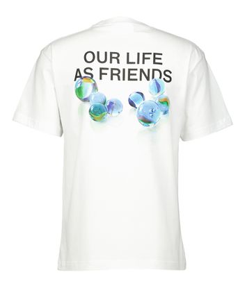 Witte t-shirt our life as friends Olaf