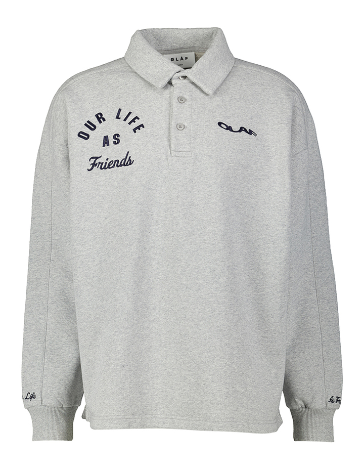 Grijze sweater met kraag en print op de rug Olaf