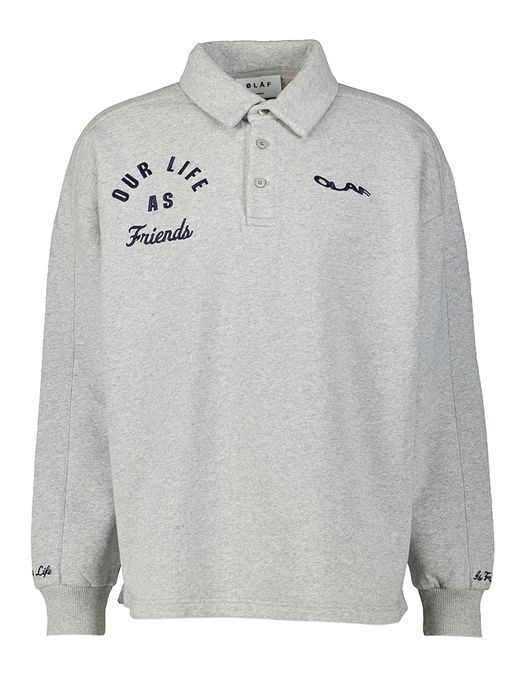 Grijze sweater met kraag en print op de rug Olaf