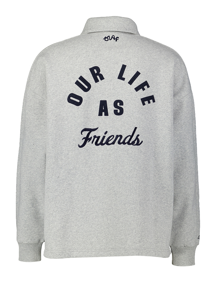 Grijze sweater met kraag en print op de rug Olaf