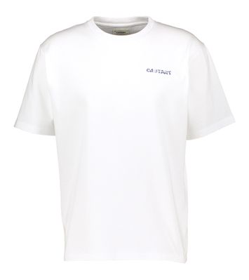 Witte katoenen t-shirt met korte mouwen en opdruk op de achterkant Dojo Castart
