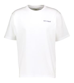 Castart Witte katoenen t-shirt met korte mouwen en opdruk op de achterkant Dojo