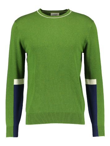 Groene sweater met kleurdetail aan de mouw Kento Castart