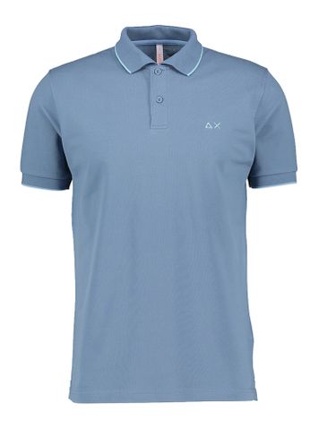 Blauwe polo met lichtblauw detail Sun 68