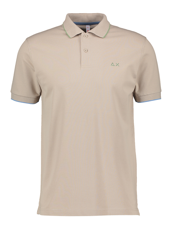 Beige polo met mer kleurrijk detail  Sun 68
