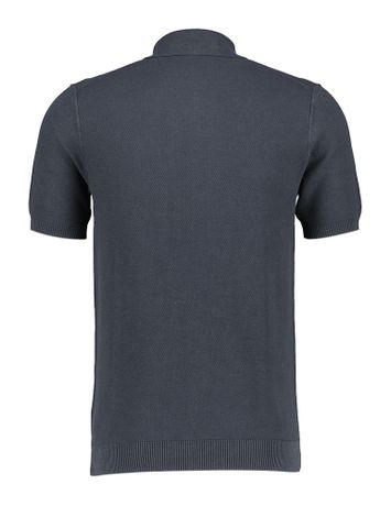 Donkerblauwe polo met korte mouwen en relïef Sun 68