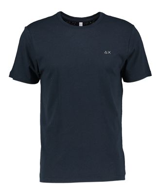 Donkerblauwe t-shirt met merklogo Sun 68