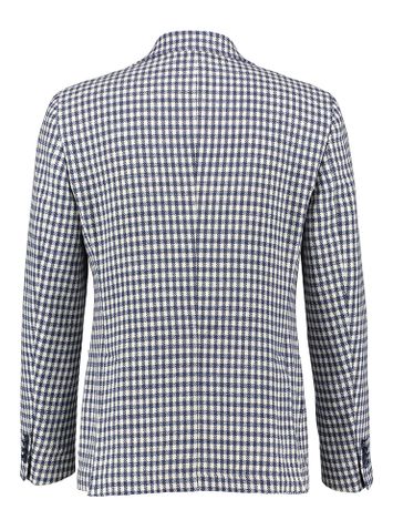 Blauw ecru geruite blazer Manuel Ritz 