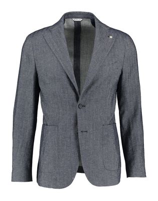 Manuel Ritz Blauwkleurige blazer in subtiel patroon