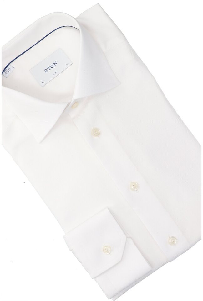 Wit katoenen hemd (slim fit) met lange mouwen Eton