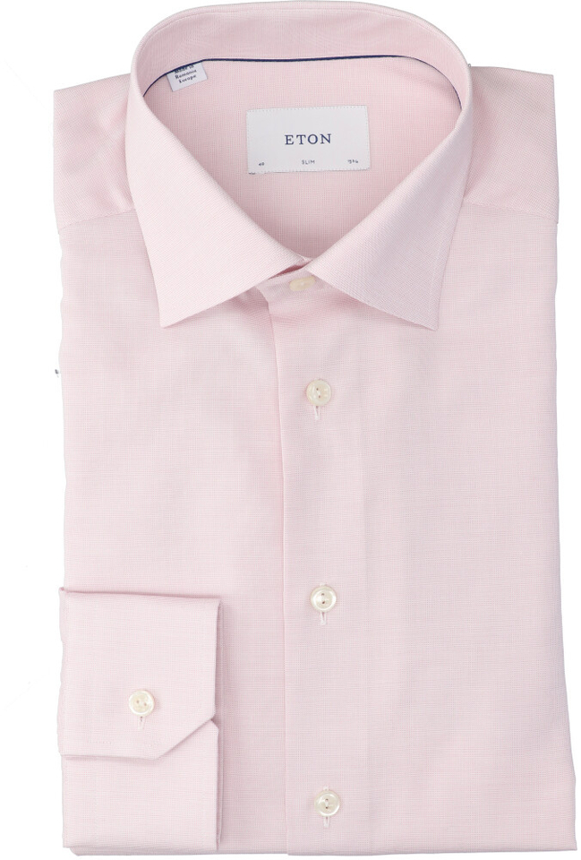 Pink katoenen hemd (slim fit) met lange mouwen Eton