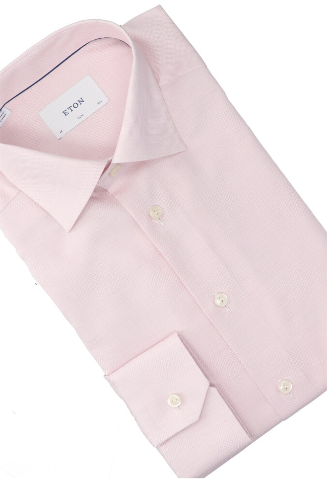 Pink katoenen hemd (slim fit) met lange mouwen Eton