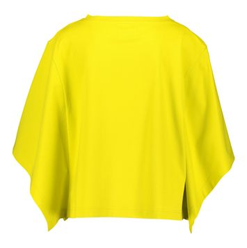 Geelgroene oversized katoenen t-shirt met vlindermouwen Psophia