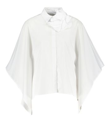 Witte katoenen oversized blouse met vlindermouwen Psophia
