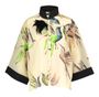 Beige blouse met multicolor vogelprint Psophia